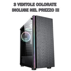 CASE GAMING TX-192-13 M-ATX CON 3 VENTOLE COLORATE INCLUSE - NO ALIMENTATORE